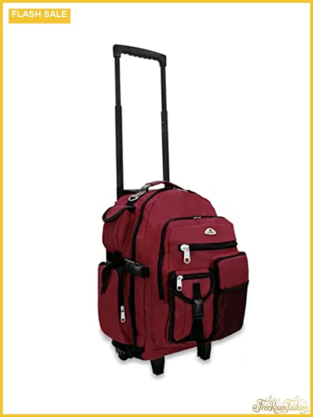 Deluxe Wheeled Backpack, Polyester, Rolling Laptop Backpack with Organizer, One